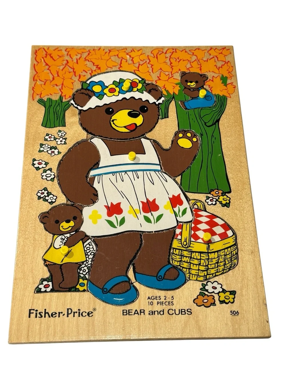Lot of 3 VTG Puzzles - 2 Fisher-Price Wooden Animal & 1 Playskool Sesame Street